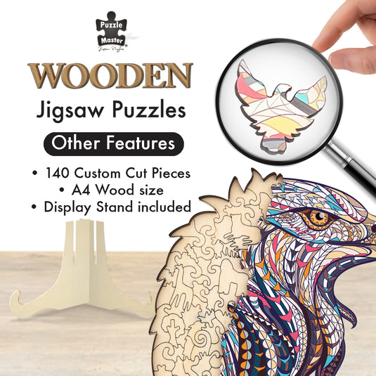 127 Piece Wooden Jigsaw Puzzle, Eagle