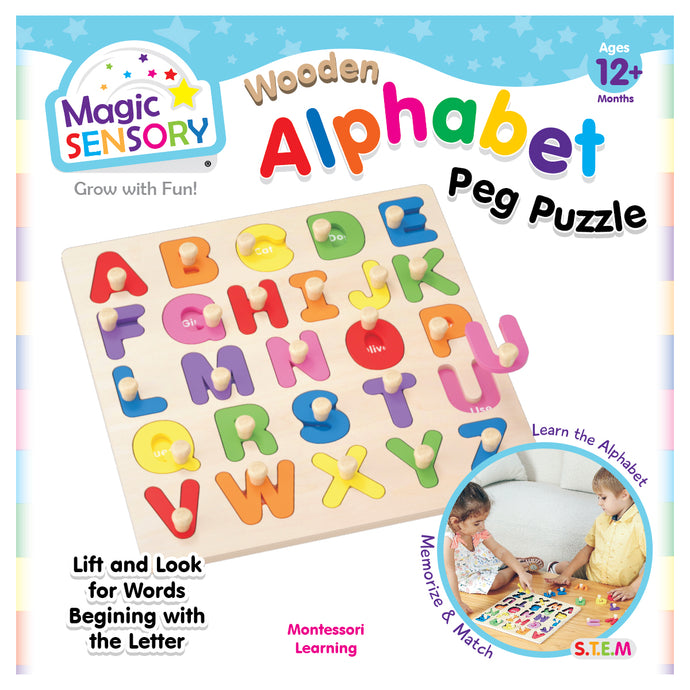 Wooden Alphabet Peg Puzzle