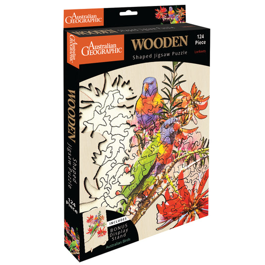 Australian Geographic 124 Piece Wooden Jigsaw Puzzle Lorikeets