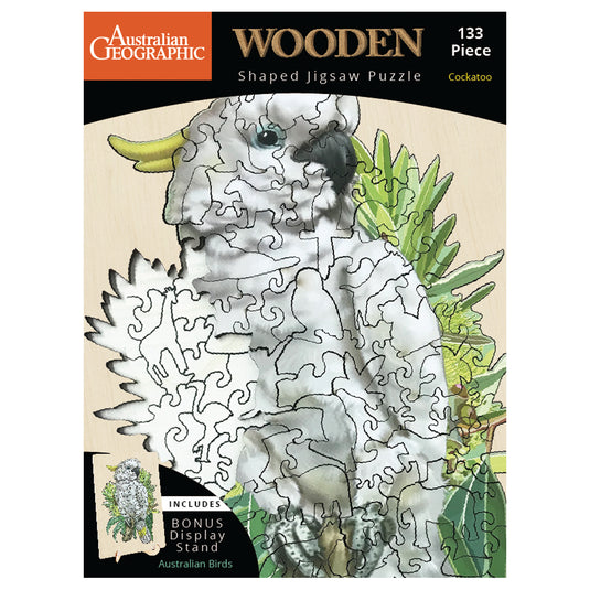 Australian Geographic 133 Piece Wooden Jigsaw Puzzle Cockatoo