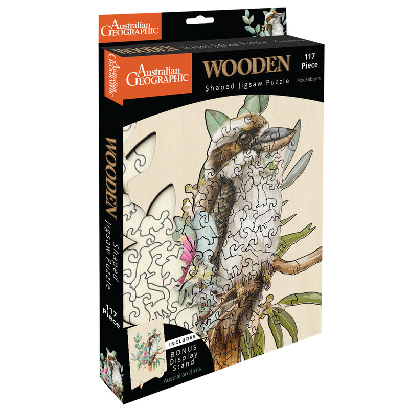Load image into Gallery viewer, Australian Geographic 117 Piece Wooden Jigsaw Puzzle Kookaburra
