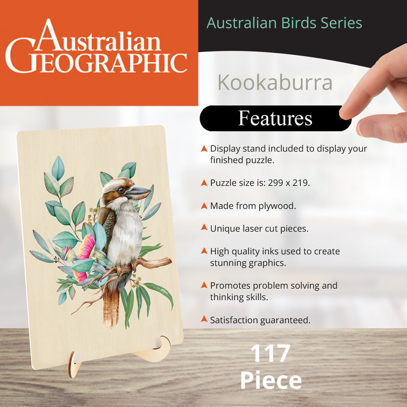 Load image into Gallery viewer, Australian Geographic 117 Piece Wooden Jigsaw Puzzle Kookaburra
