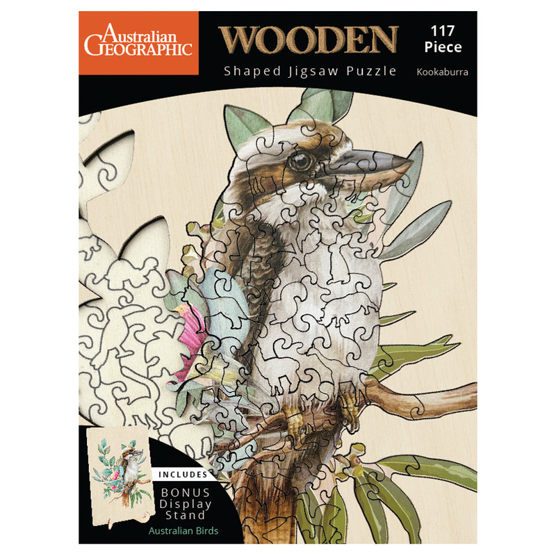 Load image into Gallery viewer, Australian Geographic 117 Piece Wooden Jigsaw Puzzle Kookaburra

