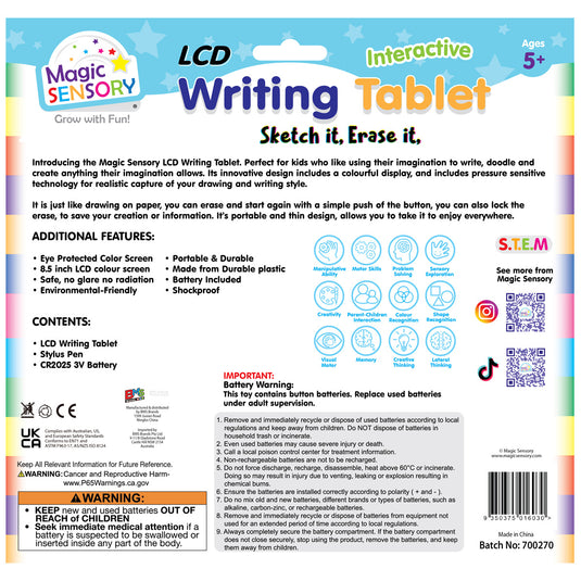 Interactive LCD Writing Tablet - Blue Star