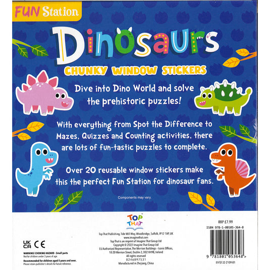 Dinosaurs Chunky Window Stickers