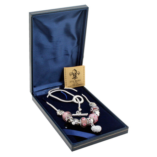 Lys Bleu Chambord Charm Necklace with Swarovski Elements