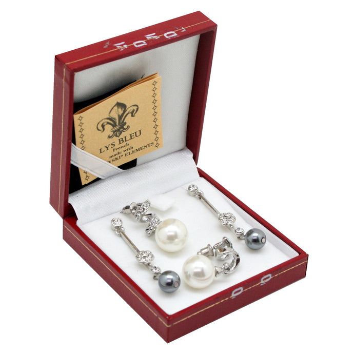 Lys Bleu Faux Pearl Verona Earring Set with Swarovski Elements