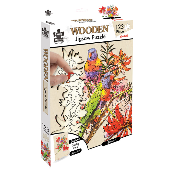 Shaped Wooden Jigsaw Puzzle, Lorikeets