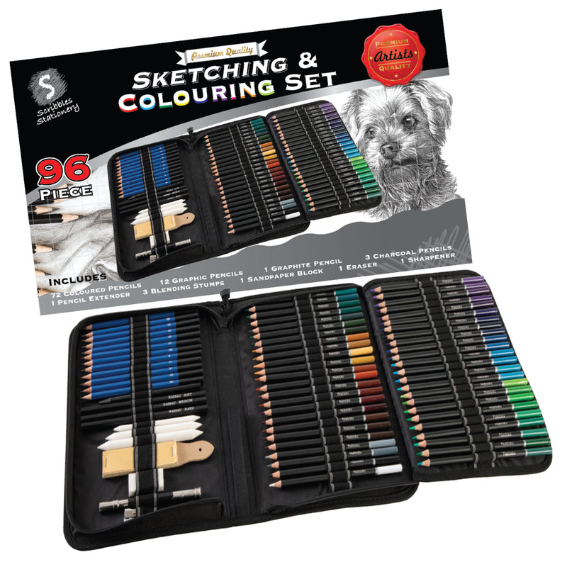 Load image into Gallery viewer, 96 Piece Sketching and Colouring Set

