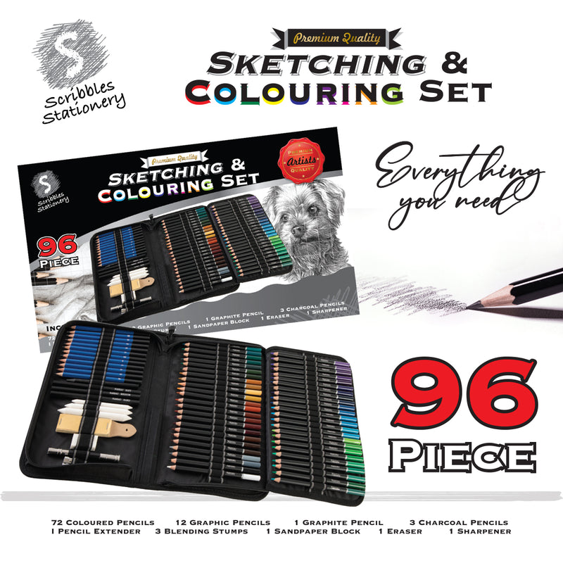 Load image into Gallery viewer, 96 Piece Sketching and Colouring Set
