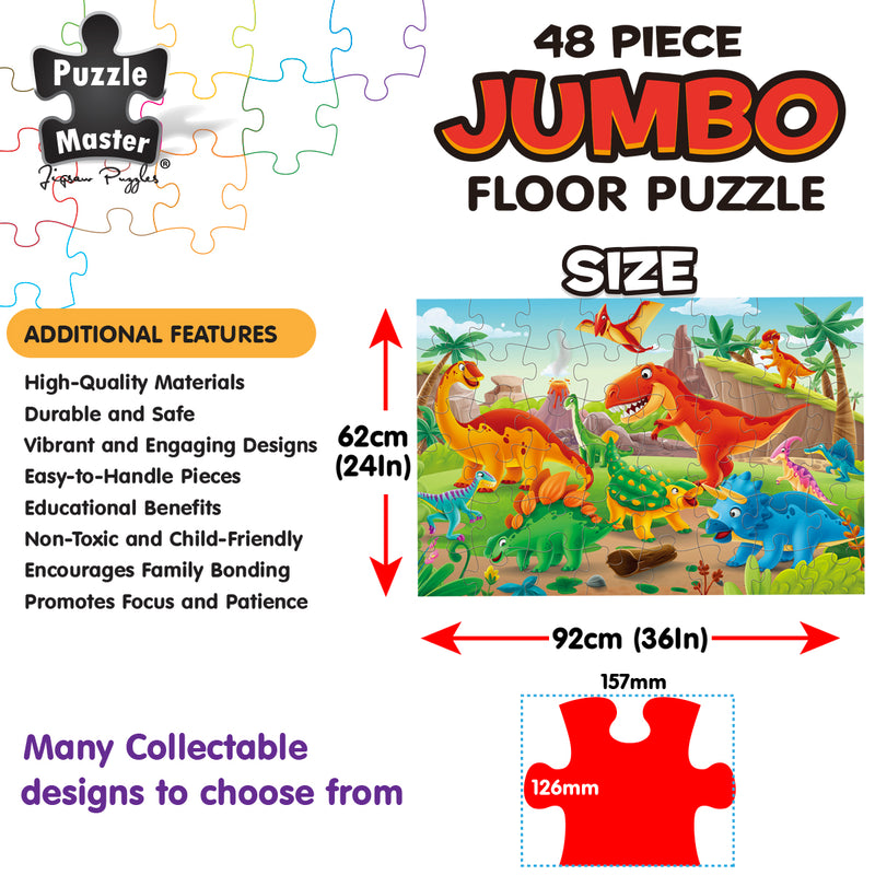 Load image into Gallery viewer, 48 Piece Jumbo Puzzle Dinosaur World
