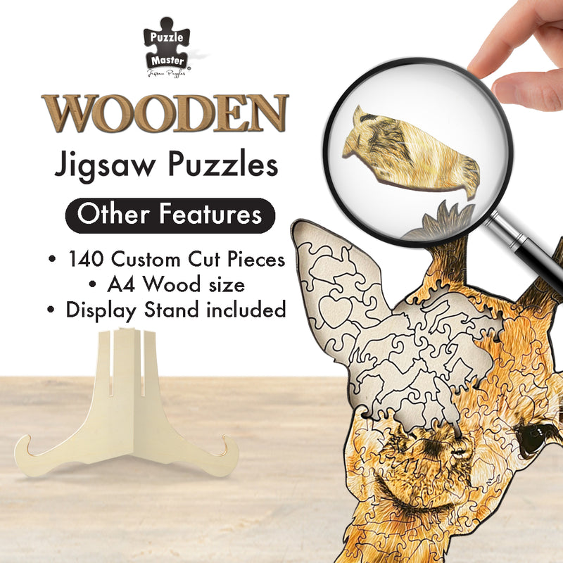 Load image into Gallery viewer, 128 Piece Wooden Jigsaw Puzzle Giraffe
