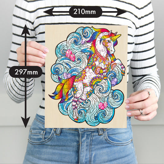 129 Piece Wooden Jigsaw Puzzle, Unicorn