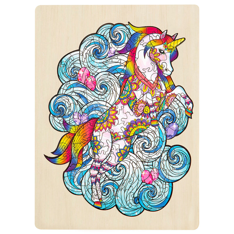 Load image into Gallery viewer, 129 Piece Wooden Jigsaw Puzzle, Unicorn
