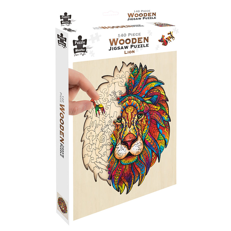 Load image into Gallery viewer, 140 Piece Wooden Jigsaw Puzzle, Lion
