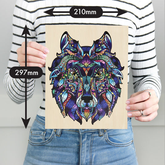 132 Piece Wooden Jigsaw Puzzle, Wolf