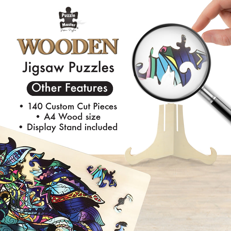 Load image into Gallery viewer, 132 Piece Wooden Jigsaw Puzzle, Wolf
