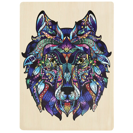 132 Piece Wooden Jigsaw Puzzle, Wolf