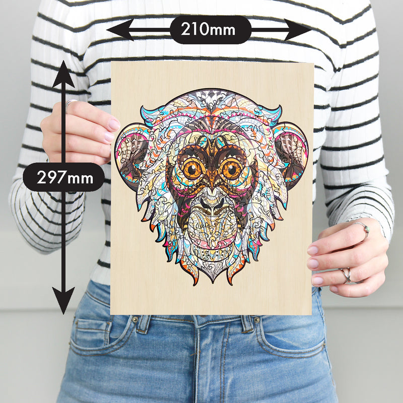 Load image into Gallery viewer, 132 Piece Wooden Jigsaw Puzzle, Monkey
