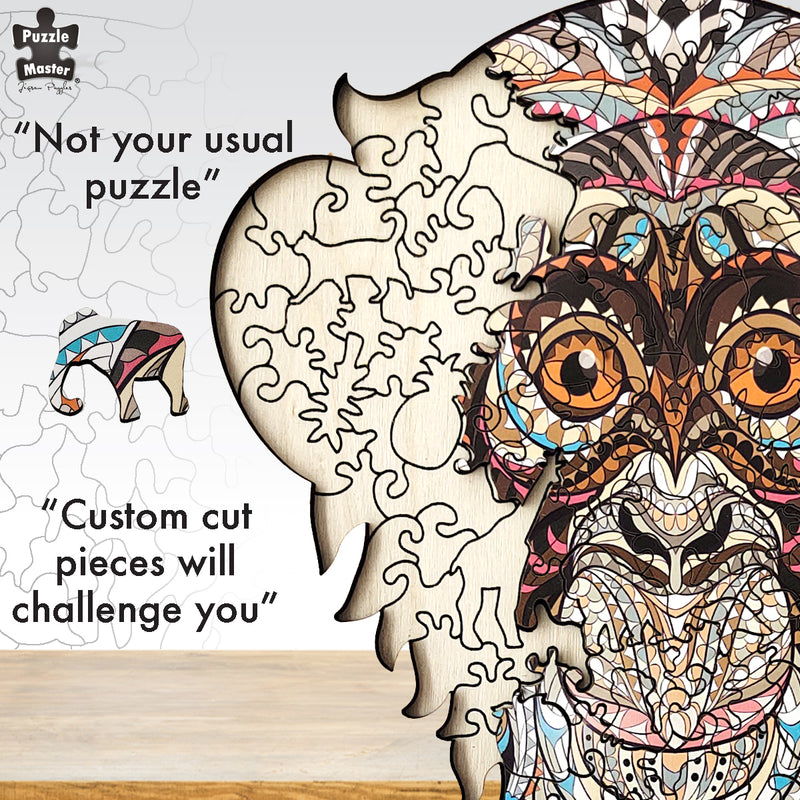 Load image into Gallery viewer, 132 Piece Wooden Jigsaw Puzzle, Monkey
