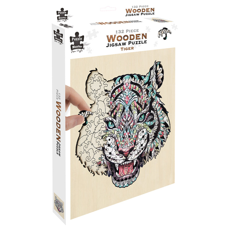 Load image into Gallery viewer, 132 Piece Wooden Jigsaw Puzzle, Tiger
