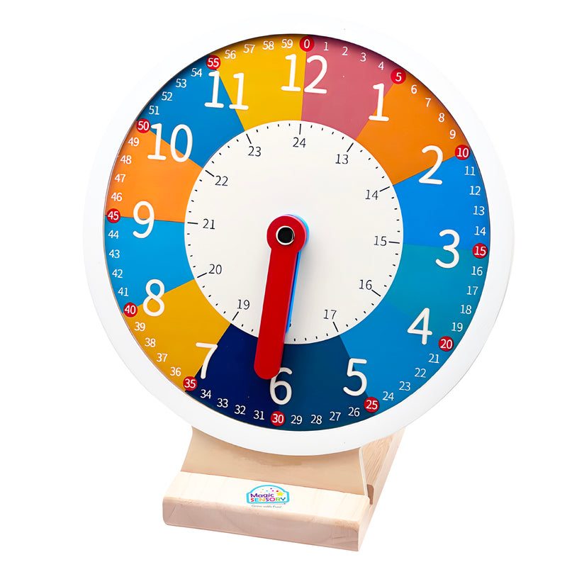 Load image into Gallery viewer, Wooden Early Education Learning Clock
