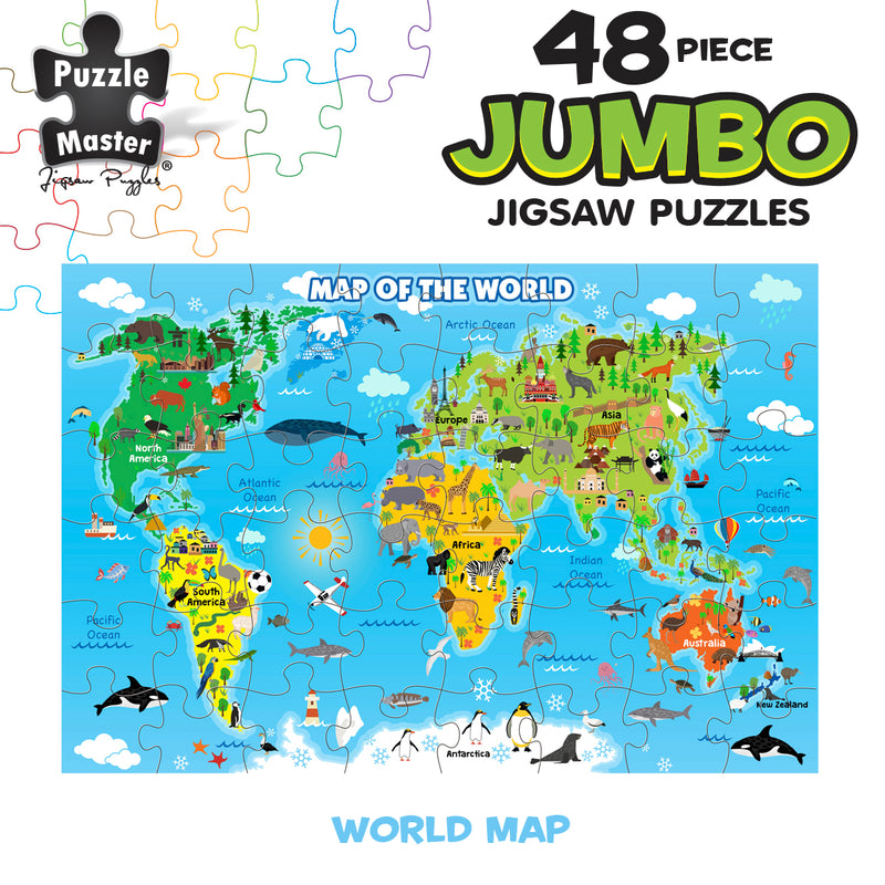 Load image into Gallery viewer, 48 Piece Jumbo Floor Puzzle World Map
