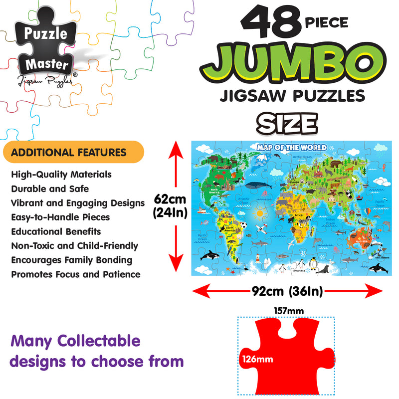 Load image into Gallery viewer, 48 Piece Jumbo Floor Puzzle World Map
