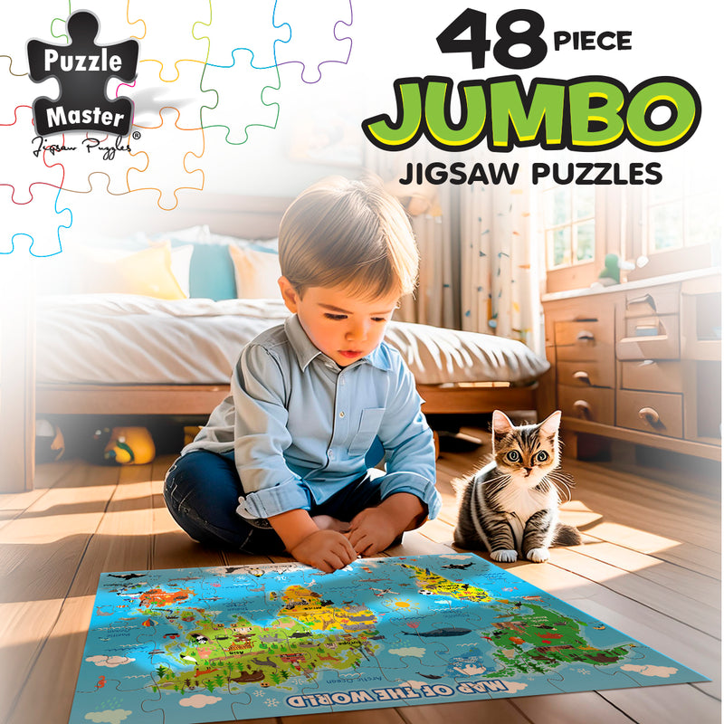 Load image into Gallery viewer, 48 Piece Jumbo Floor Puzzle World Map
