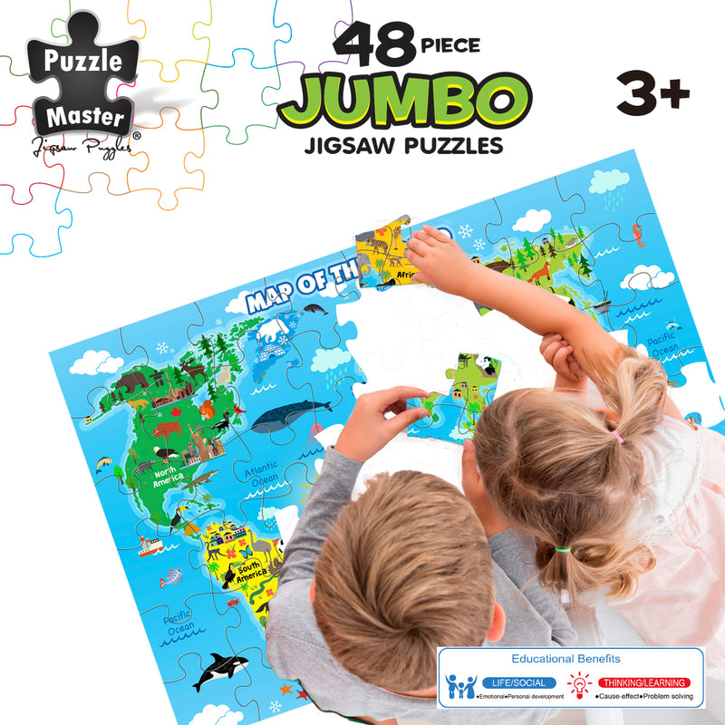 Load image into Gallery viewer, 48 Piece Jumbo Floor Puzzle World Map
