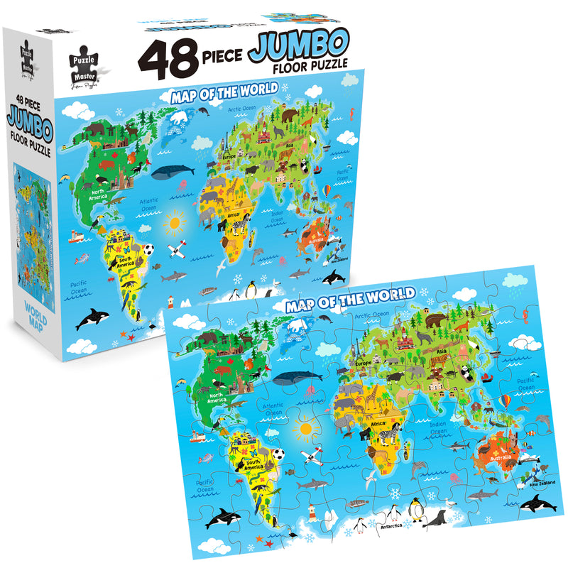 Load image into Gallery viewer, 48 Piece Jumbo Floor Puzzle World Map
