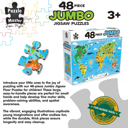 48 Piece Jumbo Floor Puzzle World Map