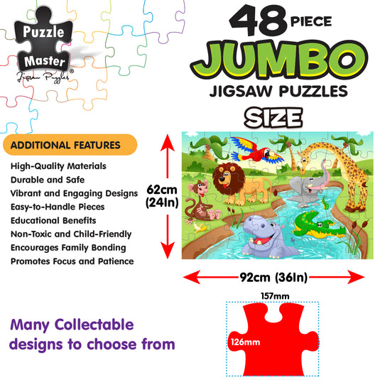 48 Piece Jumbo Floor Puzzle Safari Splash