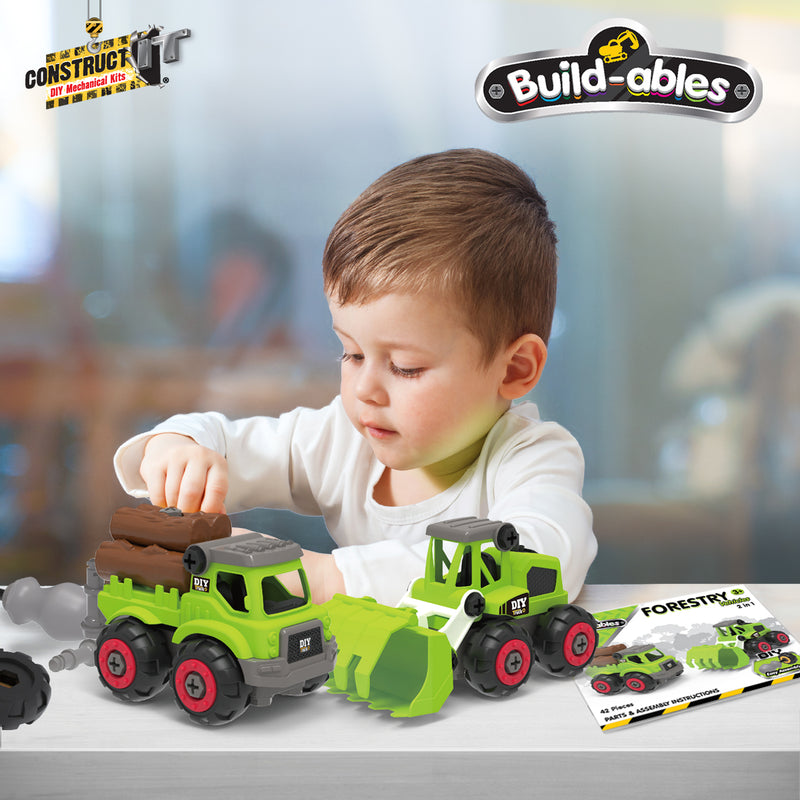 Load image into Gallery viewer, Build-ables - Forestry Vehicles 2 in 1

