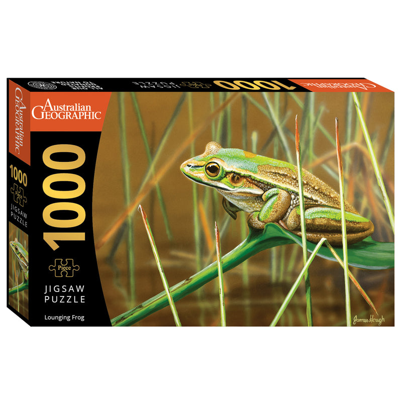 Load image into Gallery viewer, Lounging Frog 1000 Piece Puzzle

