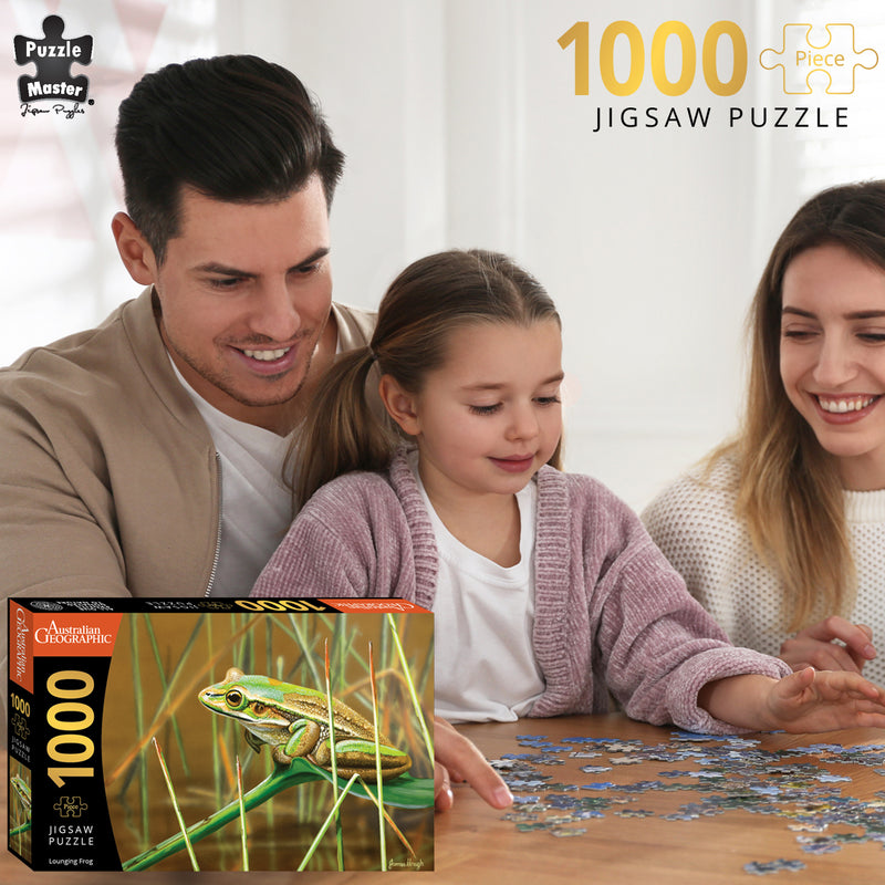 Load image into Gallery viewer, Lounging Frog 1000 Piece Puzzle

