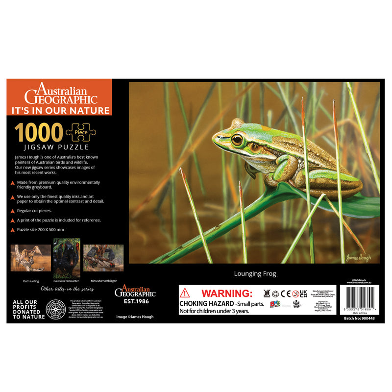 Load image into Gallery viewer, Lounging Frog 1000 Piece Puzzle
