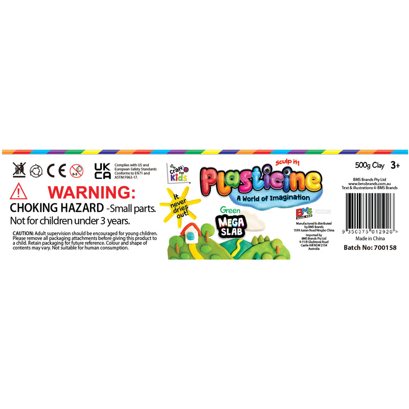 Load image into Gallery viewer, Plasticine 500 Gram Block - Green
