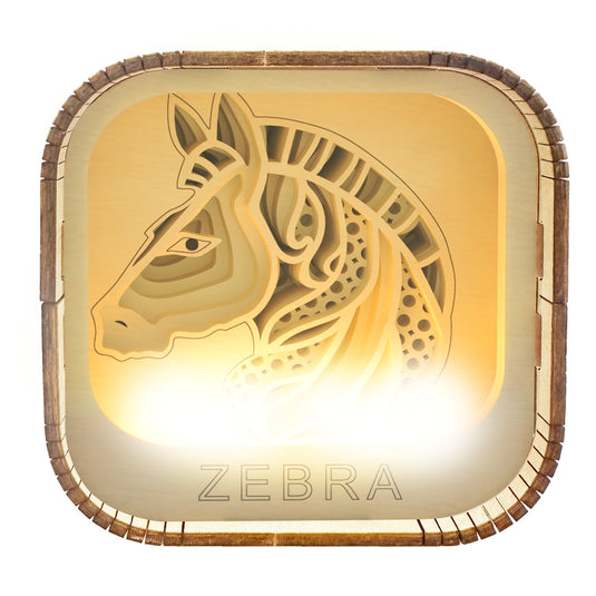 Wooden Night Light Puzzle Zebra