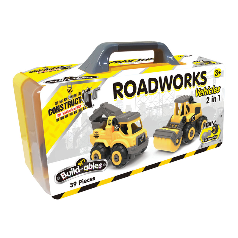 Load image into Gallery viewer, Build-ables - Roadworks Vehicles 2 in 1
