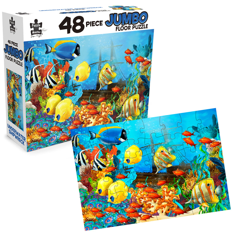 Load image into Gallery viewer, 48 Piece Jumbo Floor Puzzle Underwater Shipwreck - view 6
